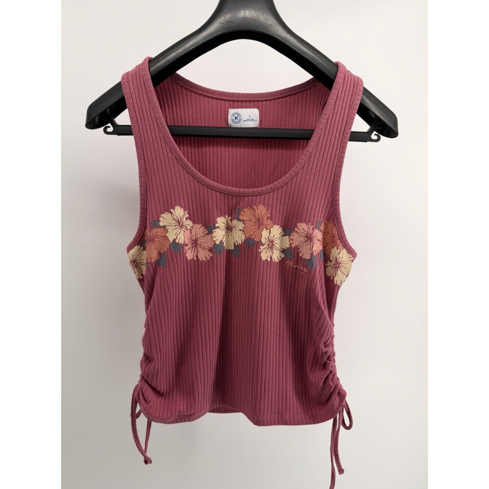 Hurley Womens Scoop Neckline Ribbed texture tank Rose/Mauve L